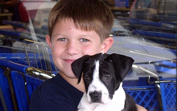 Boy with Pup